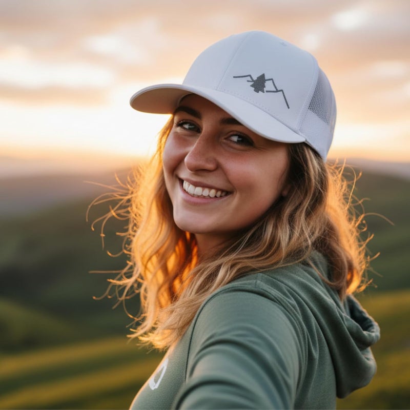 Lindo Trucker Hat [ Great Outdoors Design ] for Men and Women: Mid Profile Cap with Breathable Mesh Back and Adjustable Snap - Image 3